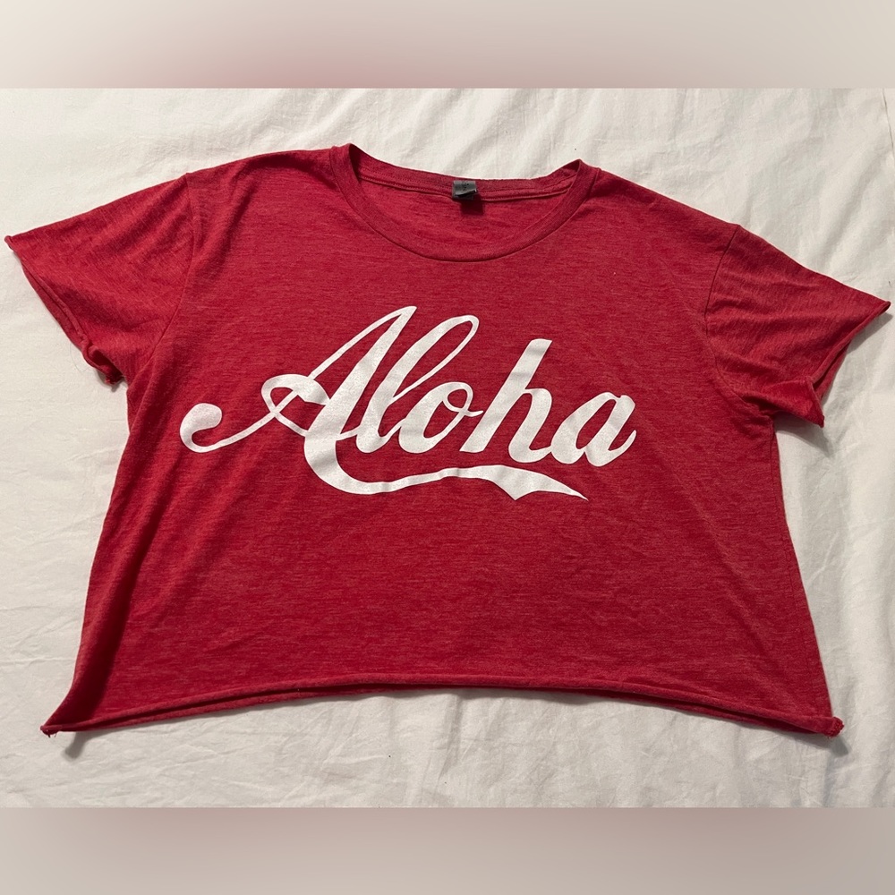 “Aloha” t-shirt Crop Top